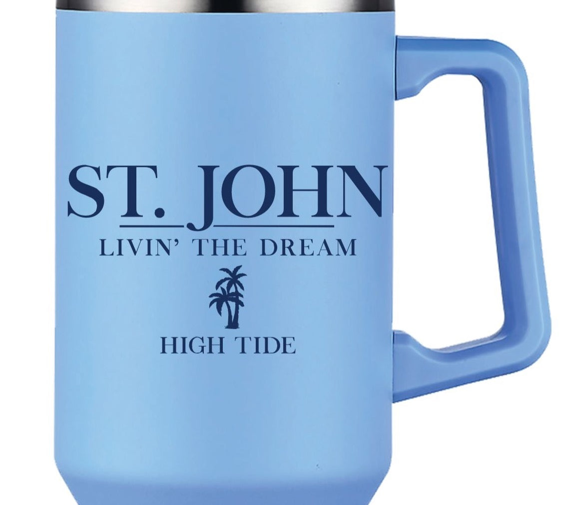 ST. JOHN 40 OZ STAINLESS TUMBLER WITH STRAW