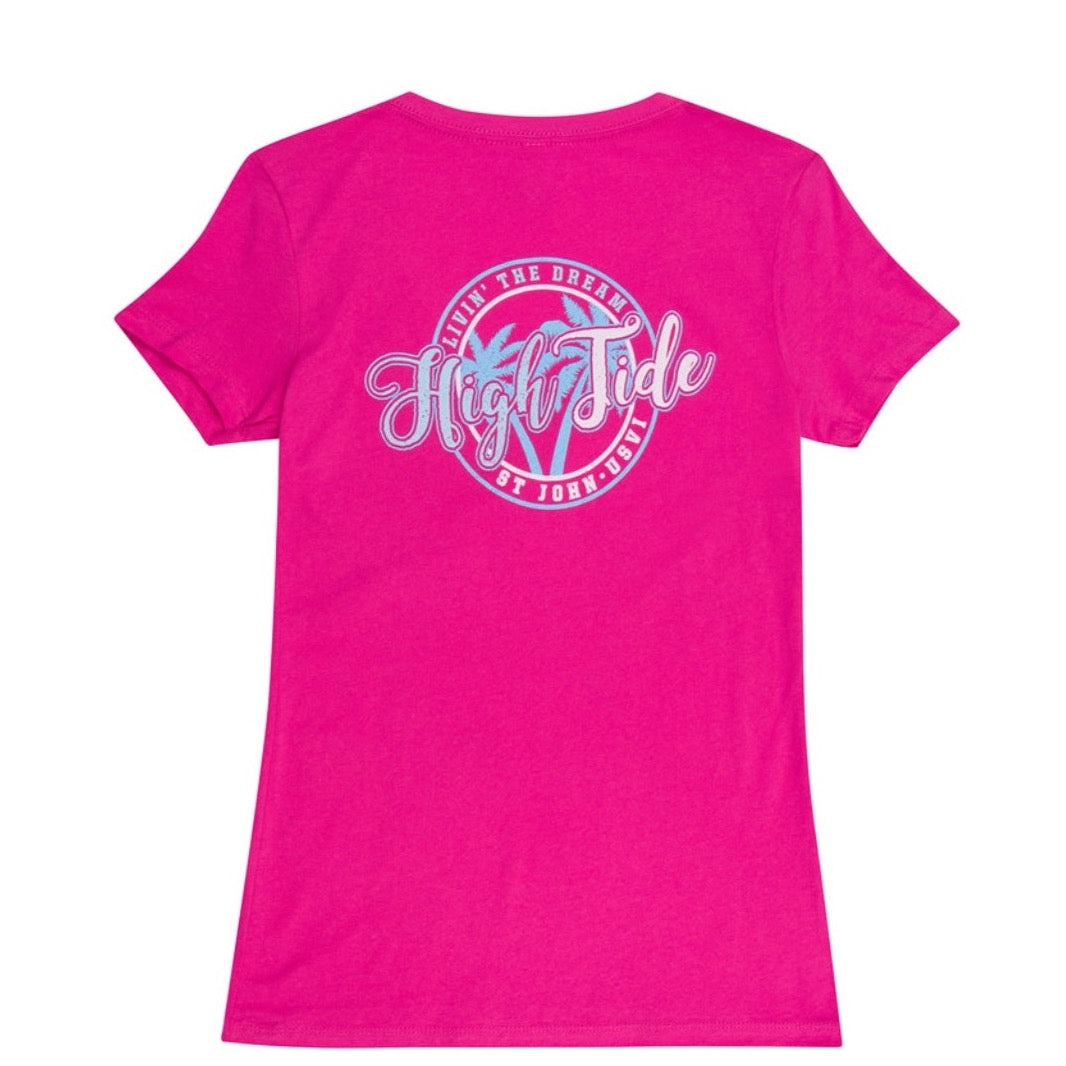 HIGH TIDE LADIES RASPBERRY T-SHIRT