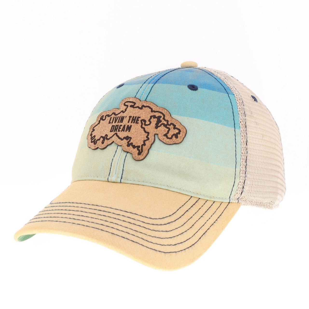 ISLAND BLUE STRIPE TRUCKER HAT