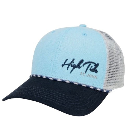 HIGH TIDE MID PRO SLANT SCRIPT TRUCKER HAT