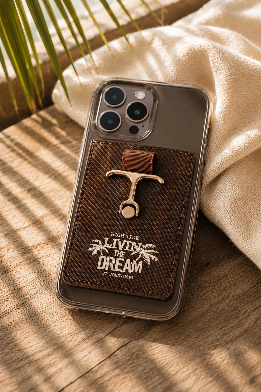 LIVIN' THE DREAM ANCHOR PHONE WALLET & STAND