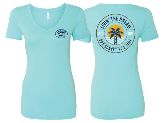 ONE SUNSET AT A TIME LADIES T-SHIRT