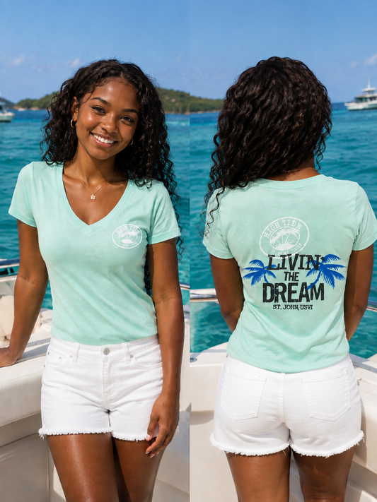 LIVIN' THE DREAM LADIES MINT T-SHIRT