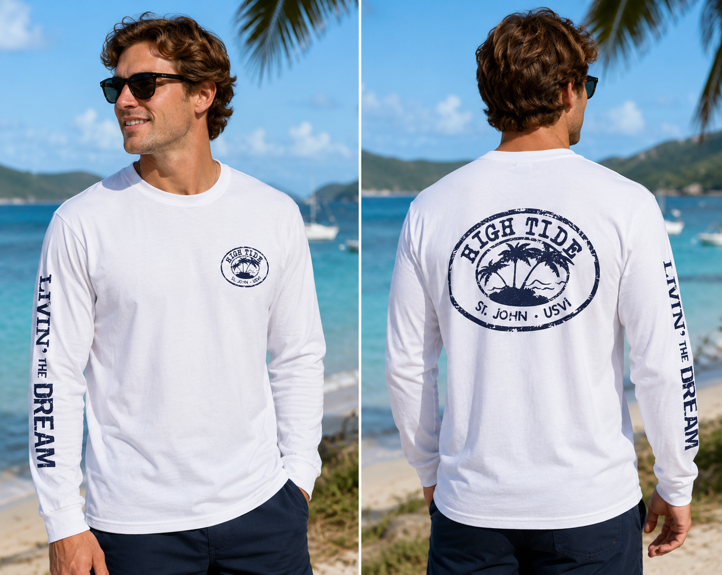 HIGH TIDE LOGO LONG SLEEVE UNISEX T-SHIRT