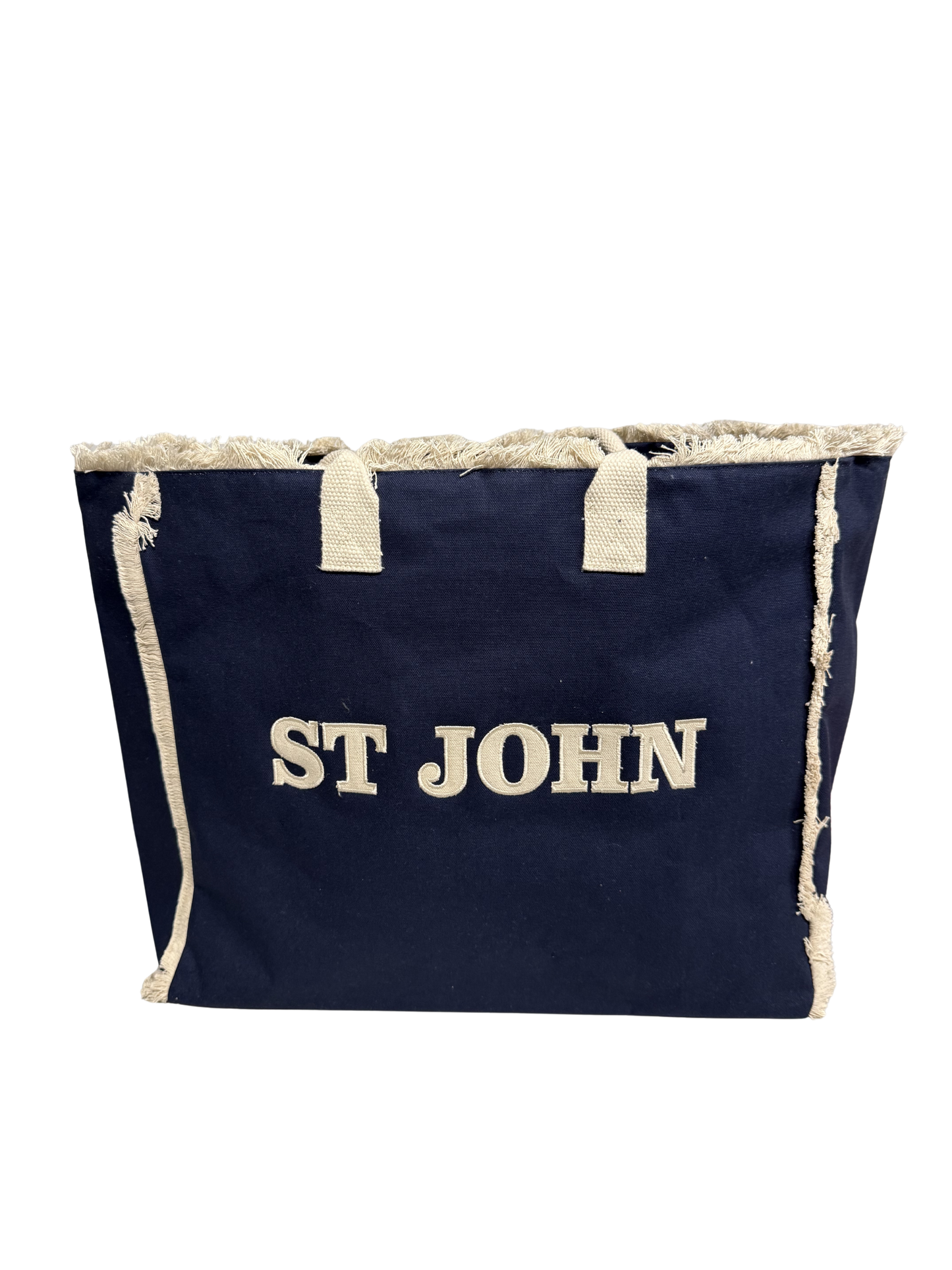 COTTON CANVAS ST. JOHN FRINGE TOTE