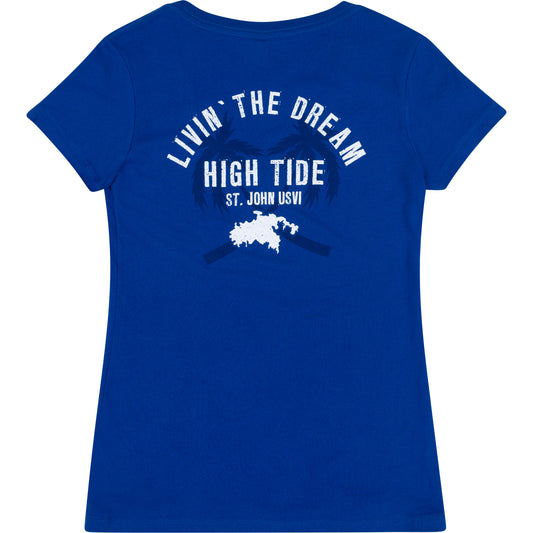 HIGH TIDE LIVIN' THE DREAM WITH ISLAND OF ST.JOHN LADIES T-SHIRT
