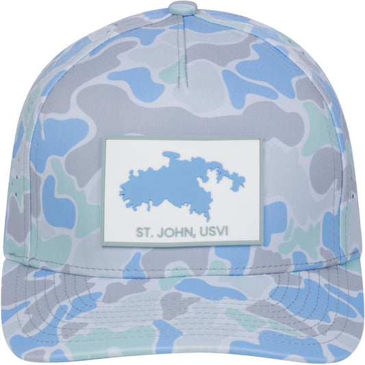 CAMO ST. JOHN RUBBER PATCH HAT BLUE