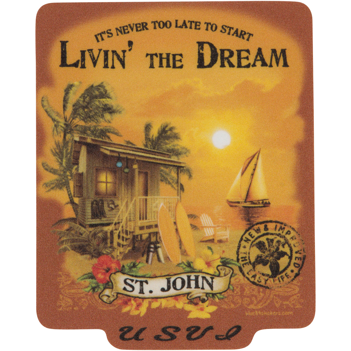 LIVIN' THE DREAM VINTAGE STICKER