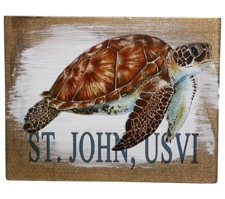 WOODEN SEA TURTLE ARTWORK