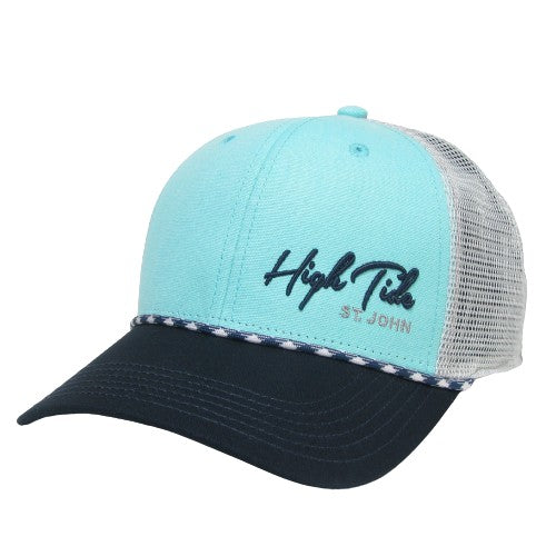 HIGH TIDE MID PRO SLANT SCRIPT TRUCKER HAT